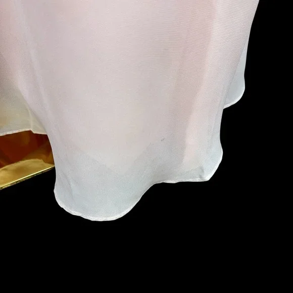 Blush Pink One Shoulder Lace Bodice Chiffon Maxi Formal Dress Size 4/6 - Picture 9 of 13